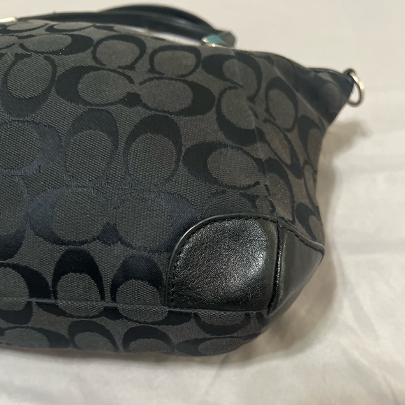 Coach mini shoulder bag purse Black Signature - Picture 7 of 16